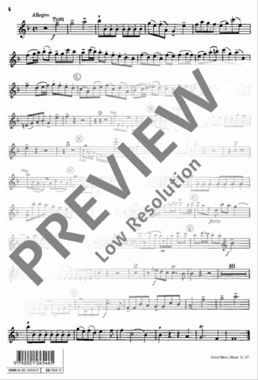 Organ Concerto No. 4 F Major Violin scores gallery preview page 5