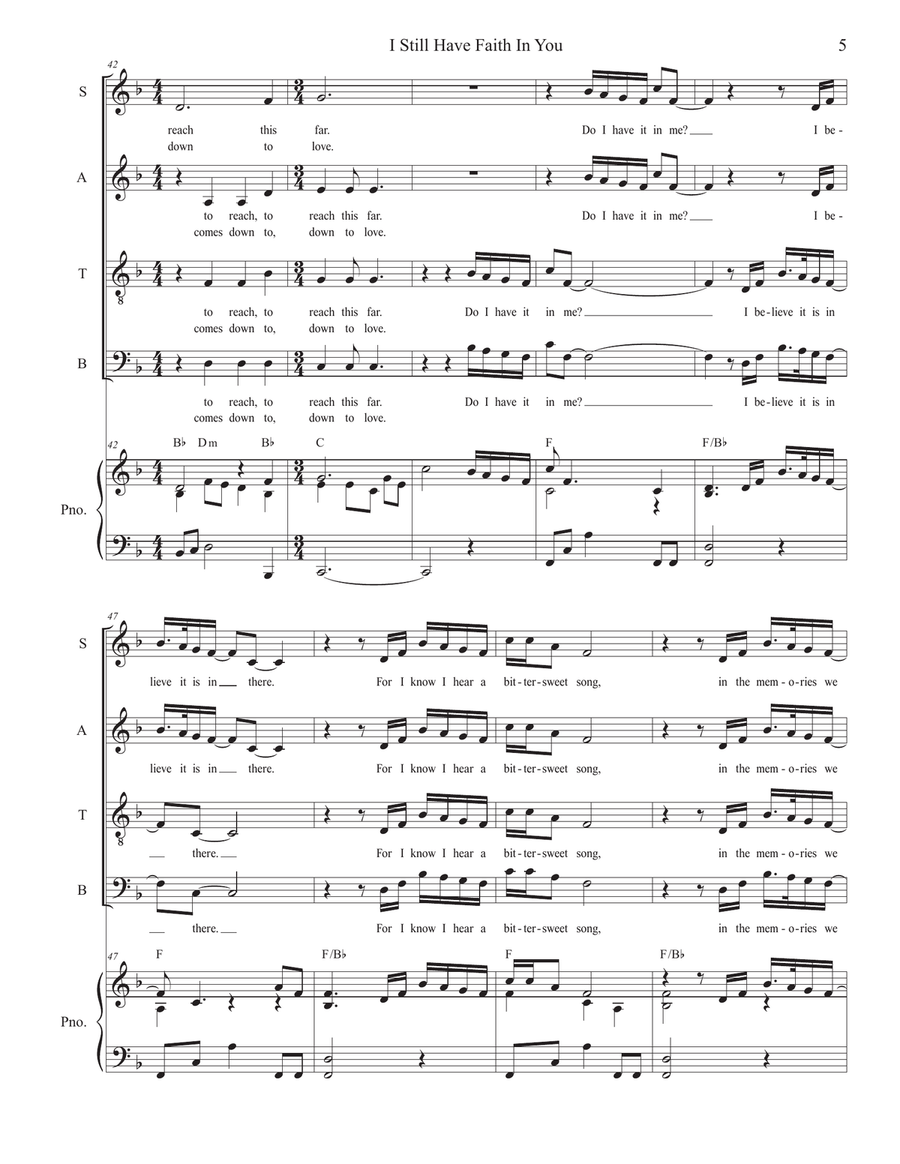 I Still Have Faith In You 4-Part scores gallery preview page 5