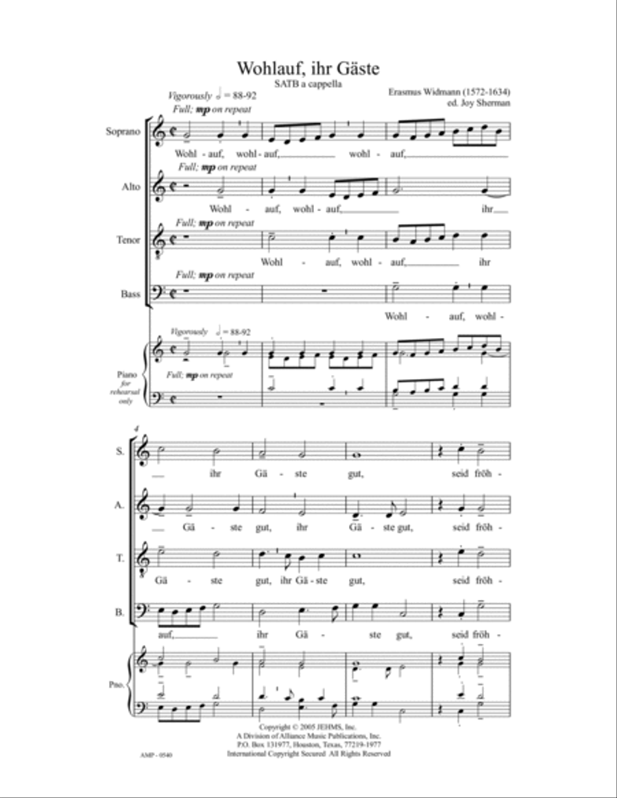 Wohlauf, ihr Gaste 4-Part scores gallery preview page 5