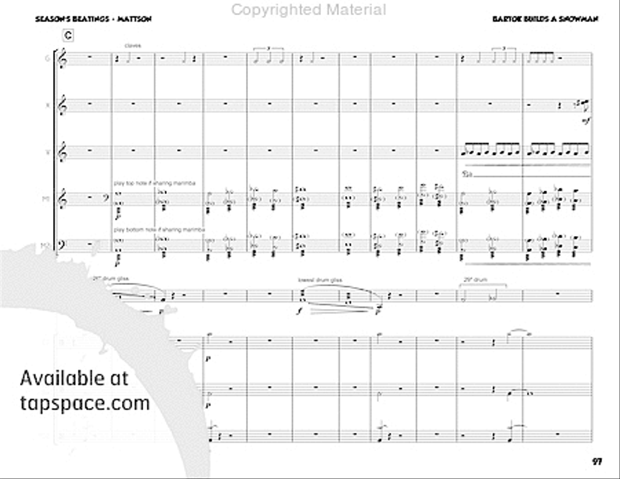 Season's Beatings Percussion Ensemble scores gallery preview page 113