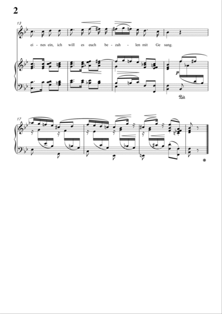 Schumann-O ihr Herren in B♭ Major for Voice and Piano Voice Solo scores gallery preview page 3