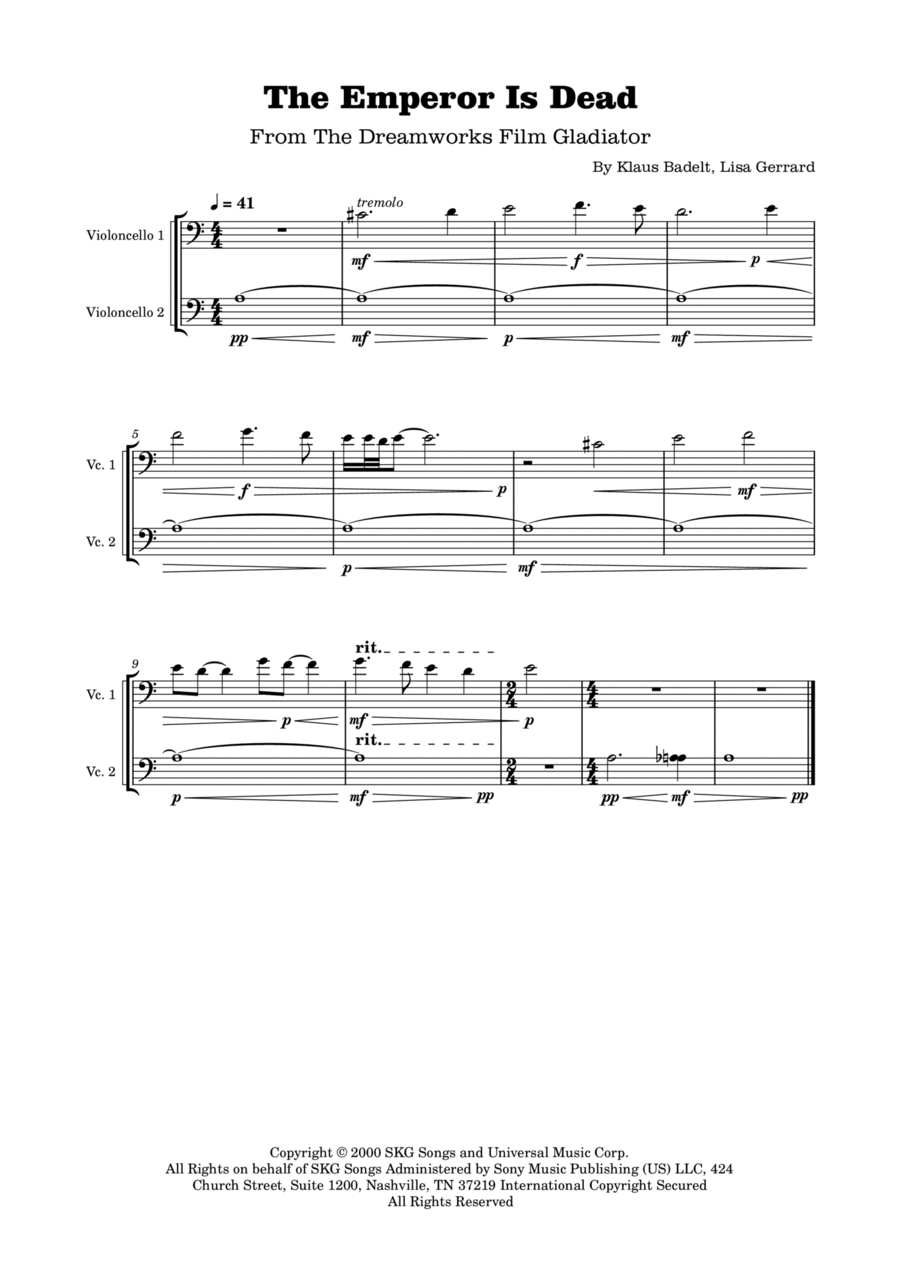 The Emperor Is Dead String Duet scores gallery preview page 1