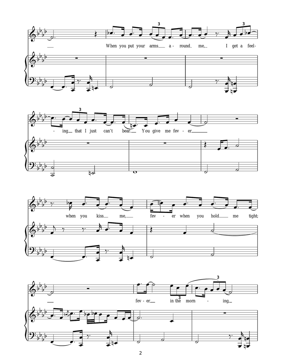 Fever Fever Piano, Vocal scores gallery preview page 2