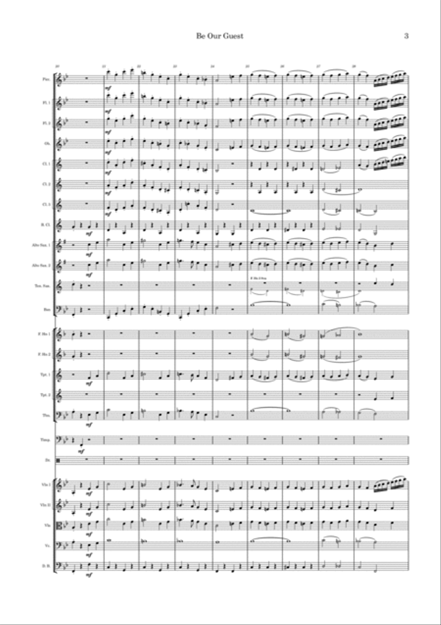Be Our Guest Full Orchestra scores gallery preview page 3
