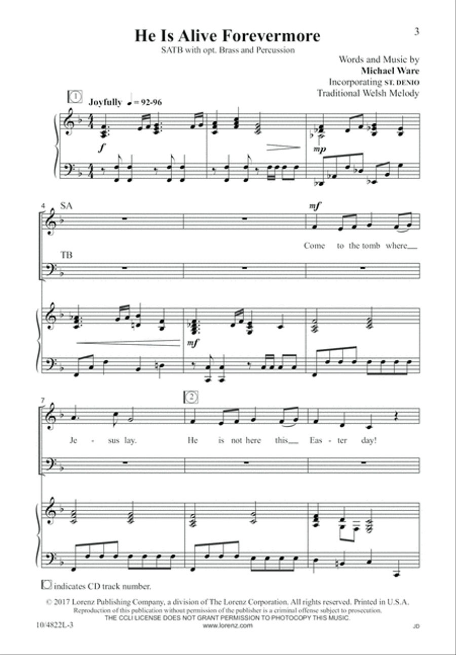 He Is Alive Forevermore 4-Part scores gallery preview page 3