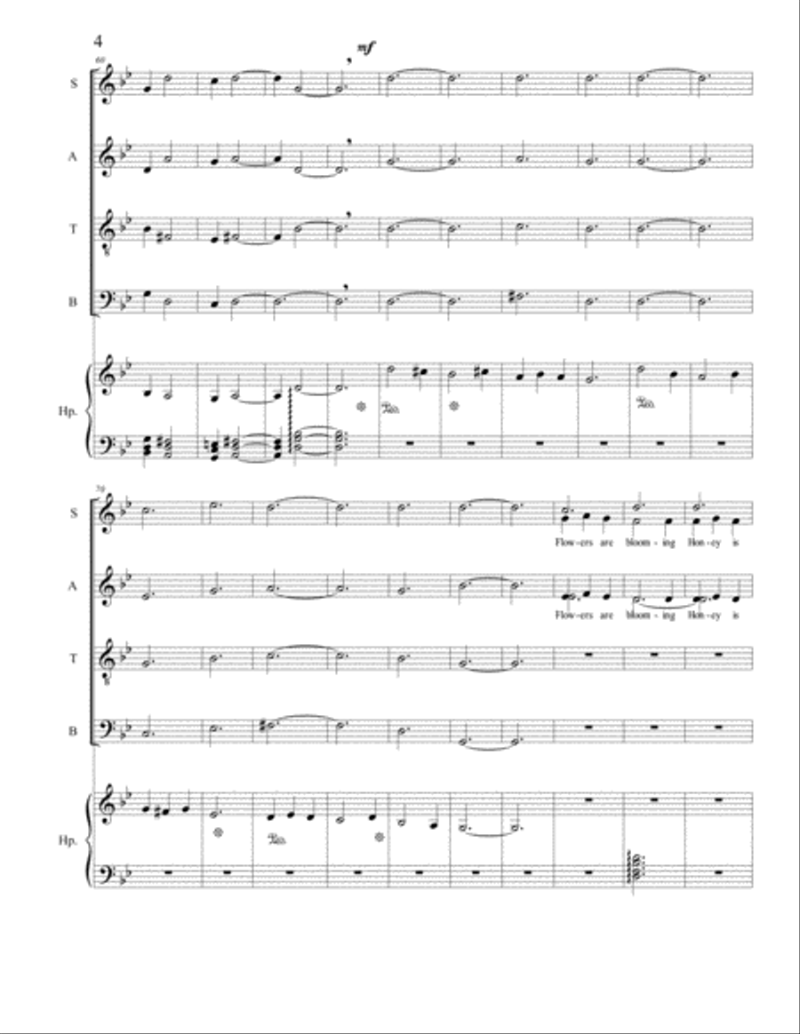 Bee Lullaby 4-Part scores gallery preview page 4