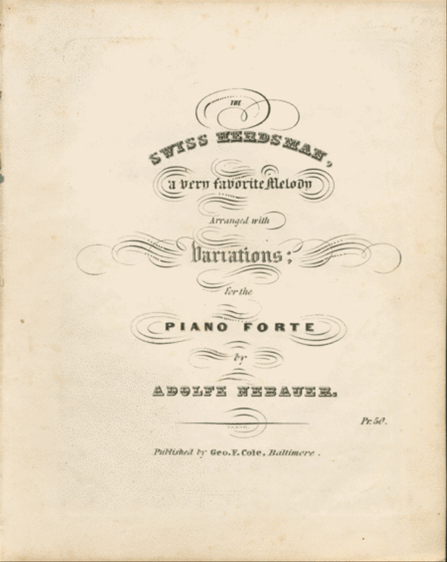 The Swiss Herdsman, a very favorite Melody Piano Solo scores gallery preview page 1