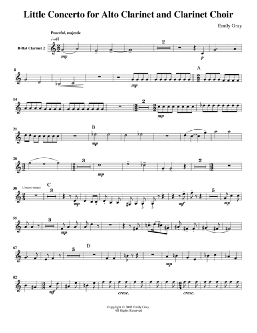 Little Concerto for Alto Clarinet and Clarinet Choir (Set of Parts) Clarinet Choir scores gallery preview page 4