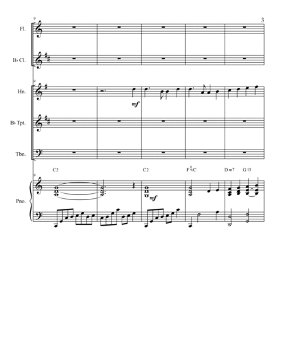 America the Beautiful Piano & Orchestra (Tr,Tb,Hn,Cl,Fl) TB scores gallery preview page 3