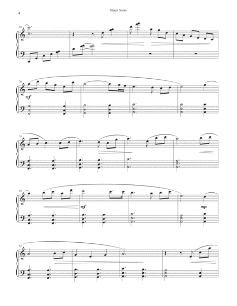 Black Swan Piano Solo scores gallery preview page 5