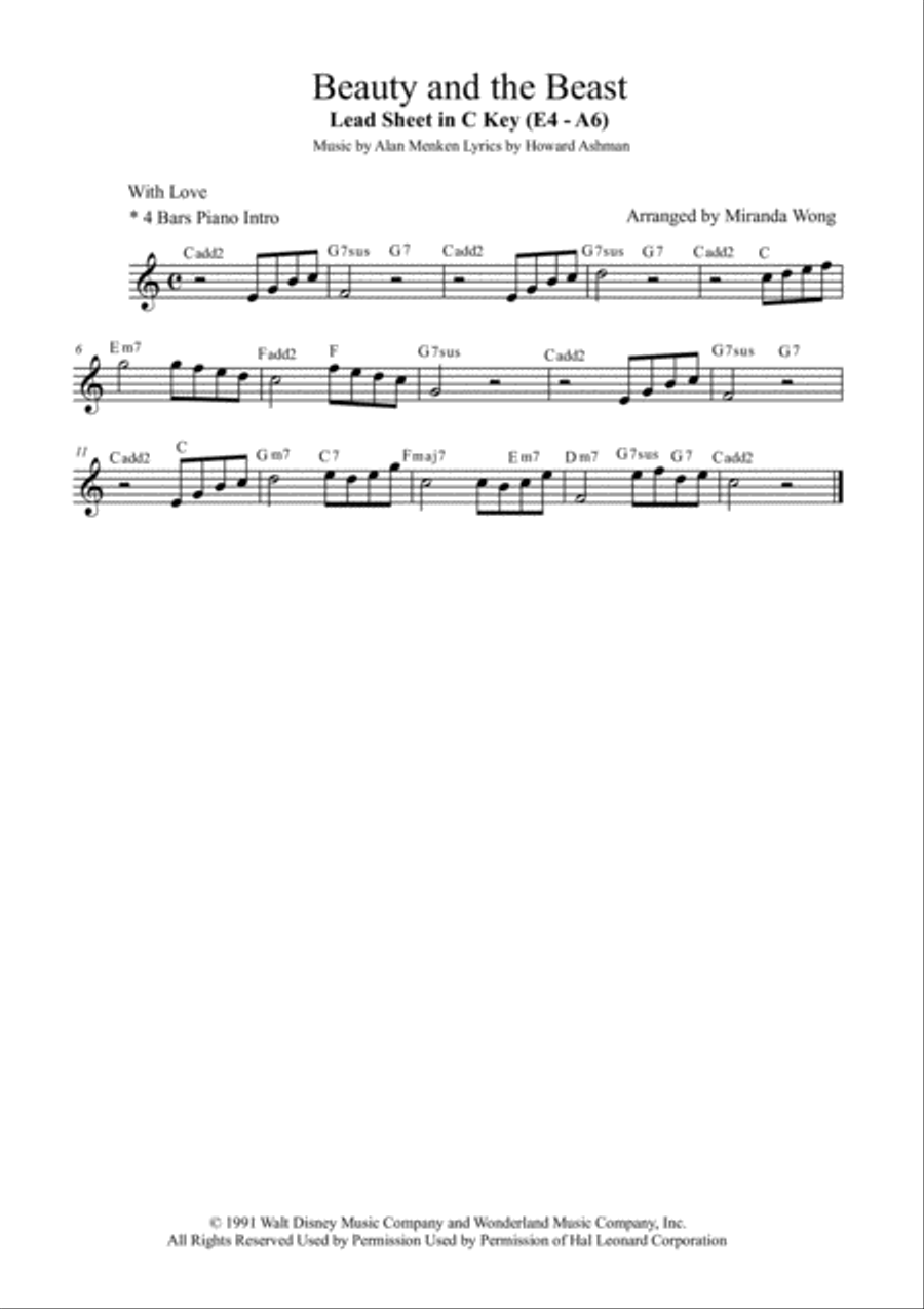 Beauty And The Beast Small Ensemble scores gallery preview page 1
