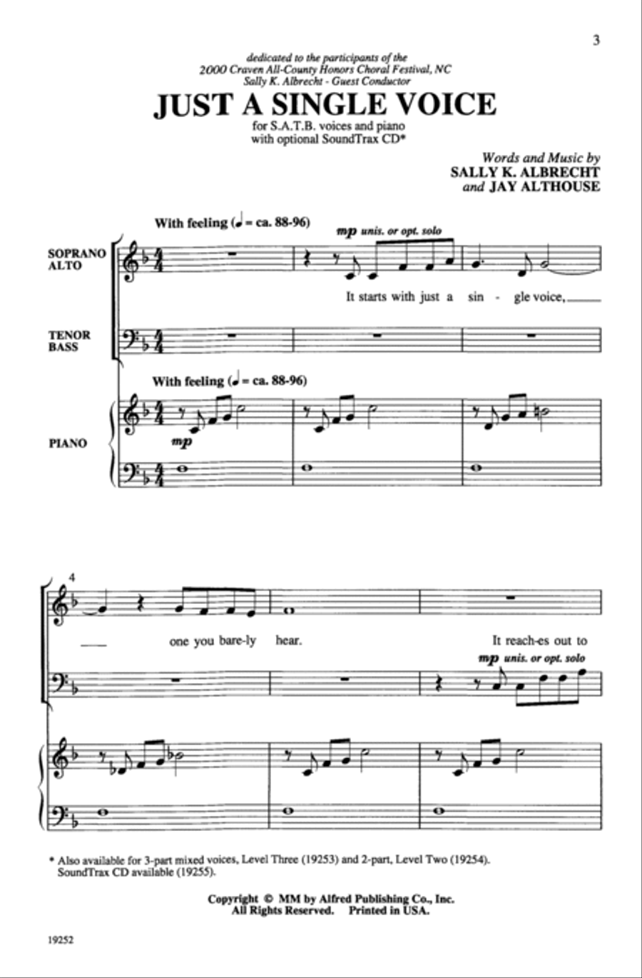 Just a Single Voice Just a Single Voice 4-Part scores gallery preview page 2