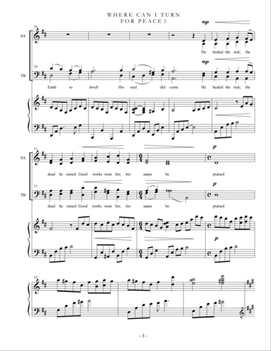 Where Can I Turn for Peace 4-Part scores gallery preview page 3