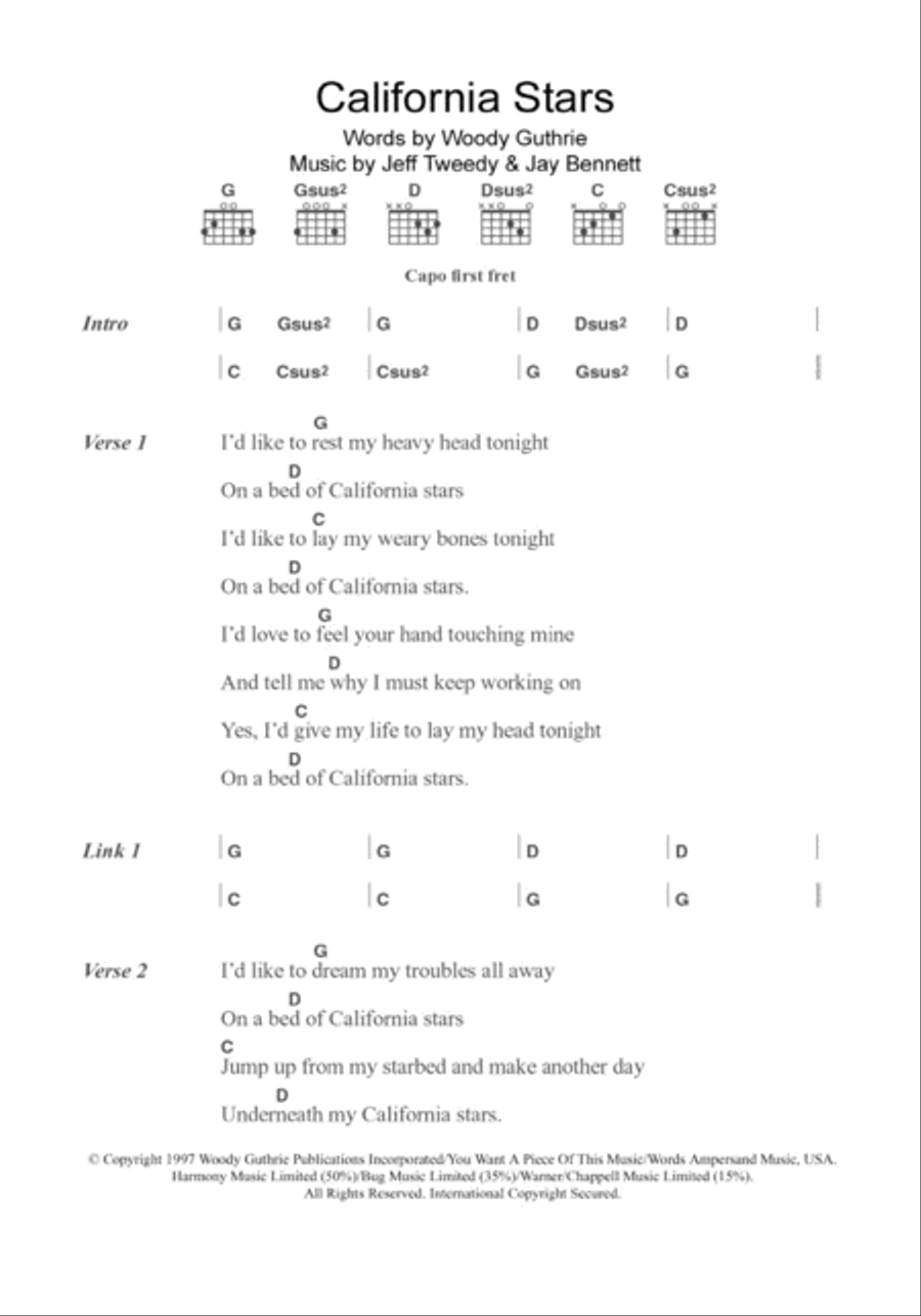 California Stars California Stars Electric Guitar scores gallery preview page 1