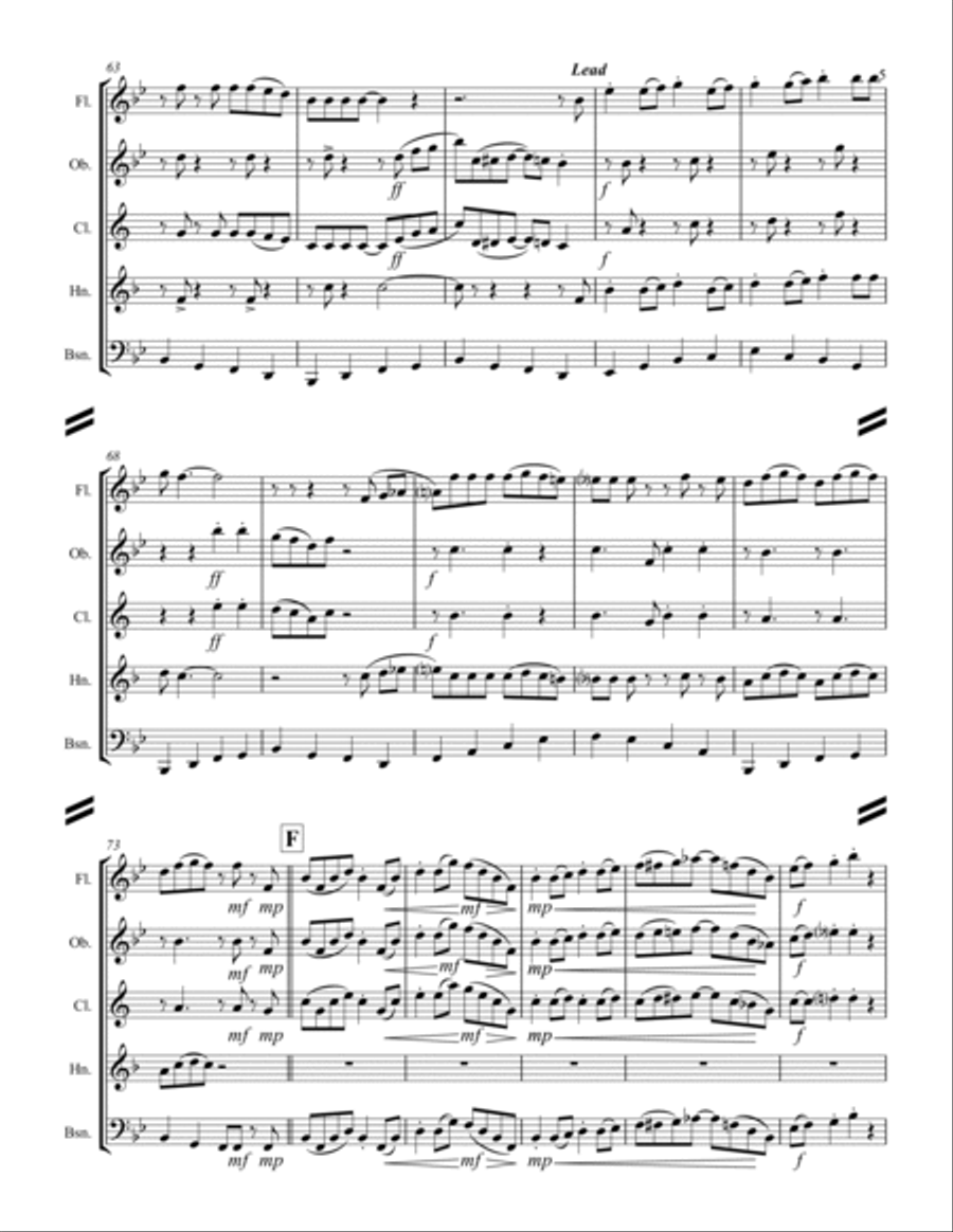 Boogie Woogie Bugle Boy Woodwind Quintet scores gallery preview page 6