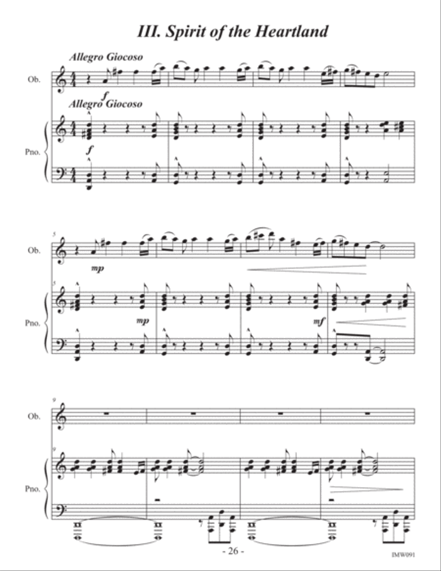 Sonata for Oboe & Piano Piano Accompaniment scores gallery preview page 4