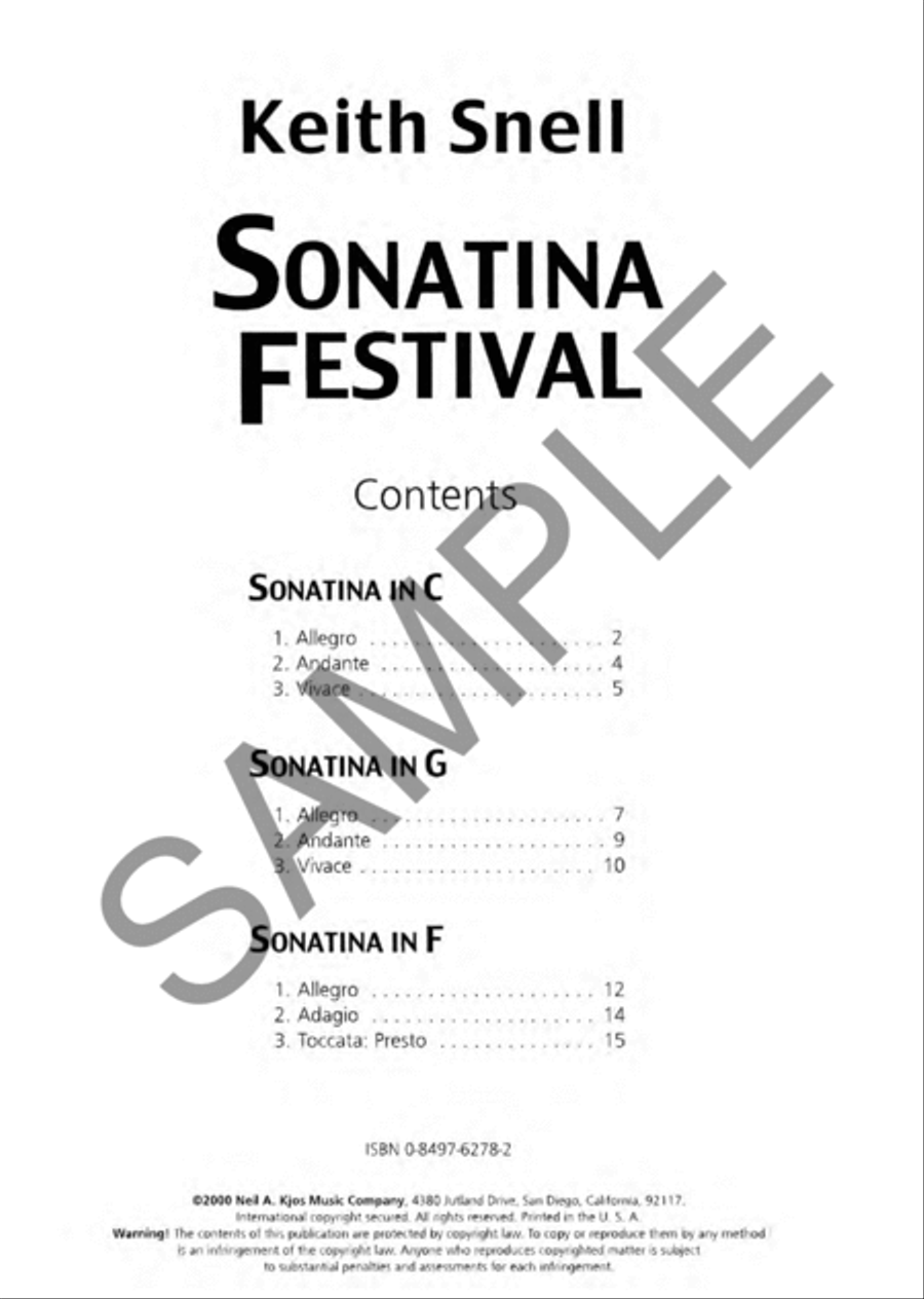 Sonatina Festival Easy Piano scores gallery preview page 2