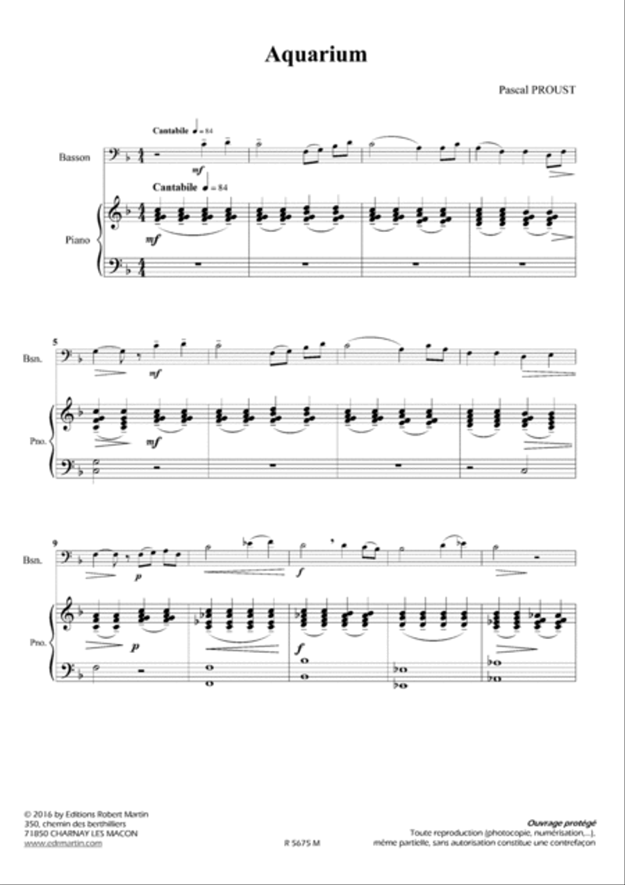 Aquarium, pour basson Bassoon Solo scores gallery preview page 2