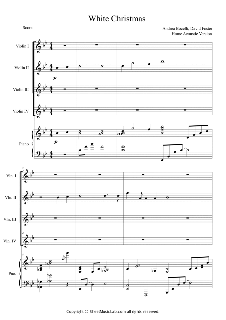 White Christmas White Christmas Violin Solo scores gallery preview page 1