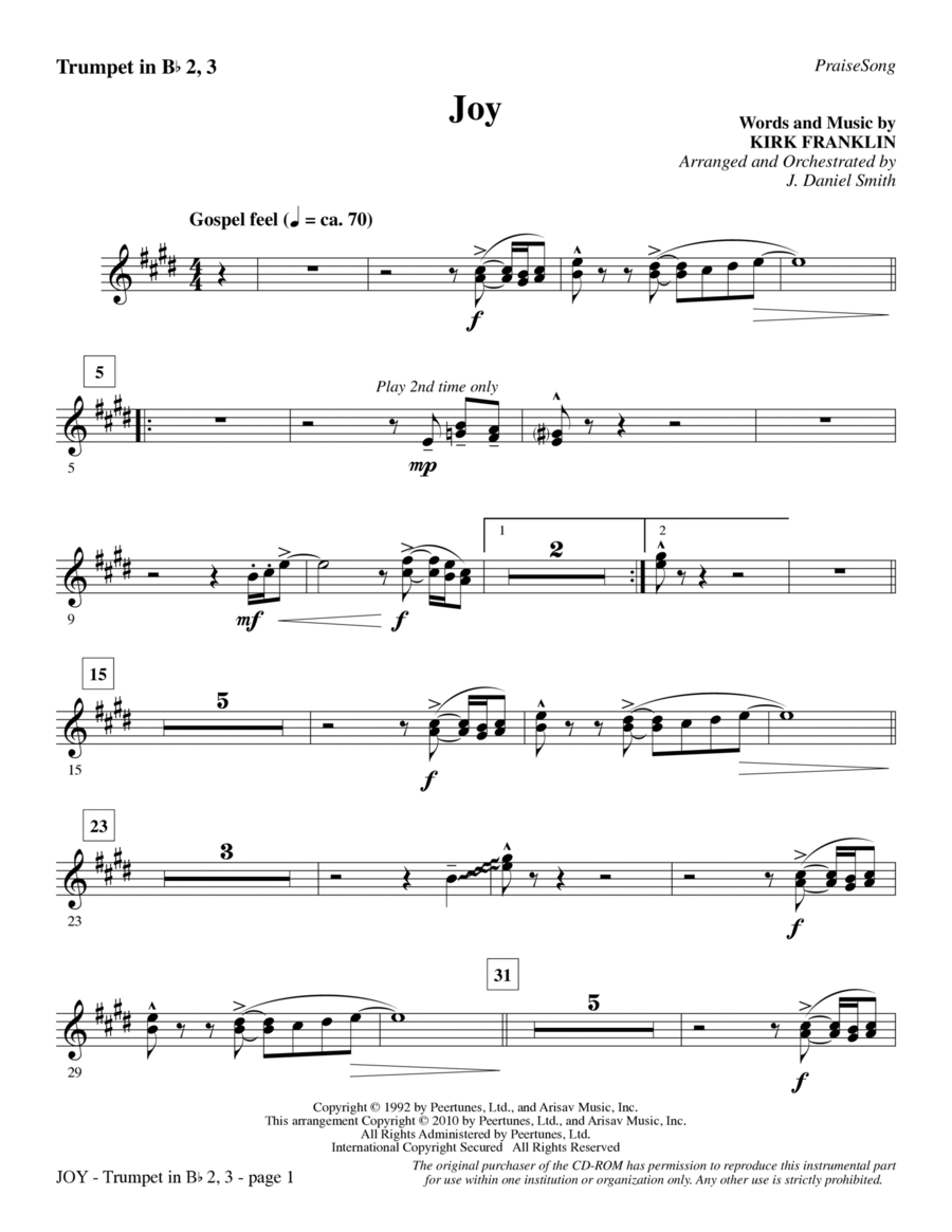 Joy - Trumpet 2 & 3 Choir scores gallery preview page 1