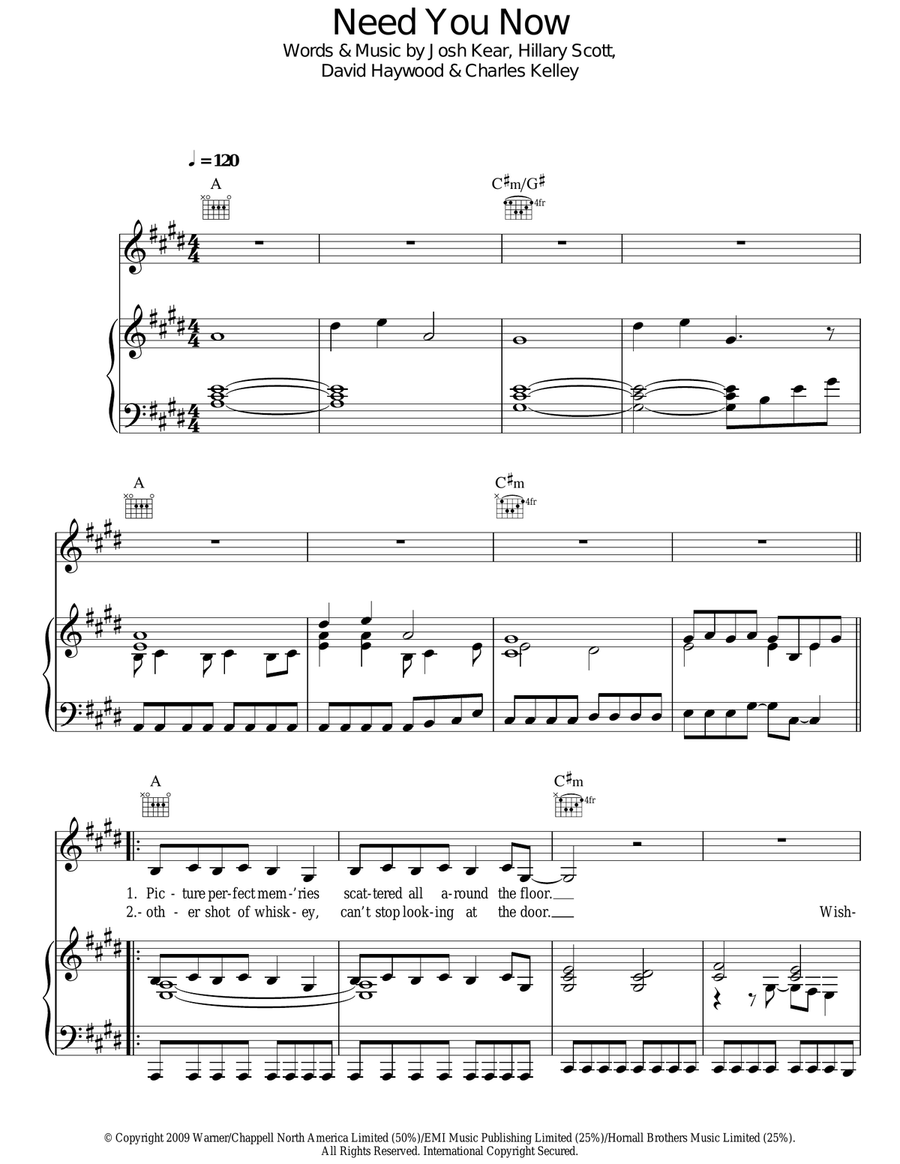 Need You Now Acoustic Guitar scores gallery preview page 1