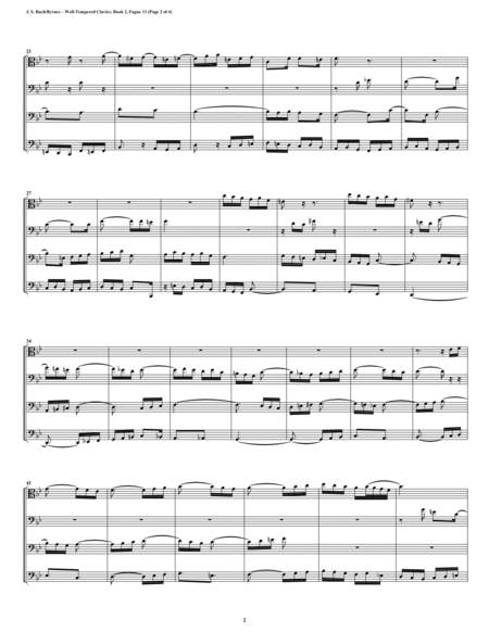 Fugue 11 from Well-Tempered Clavier, Book 2 (Trombone Quartet) image number null