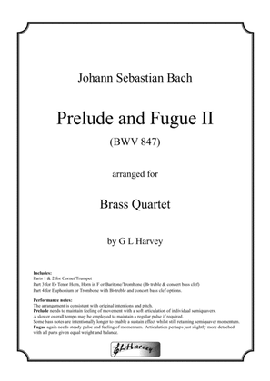 Prelude and Fugue II (BWV 847) for Brass Quartet