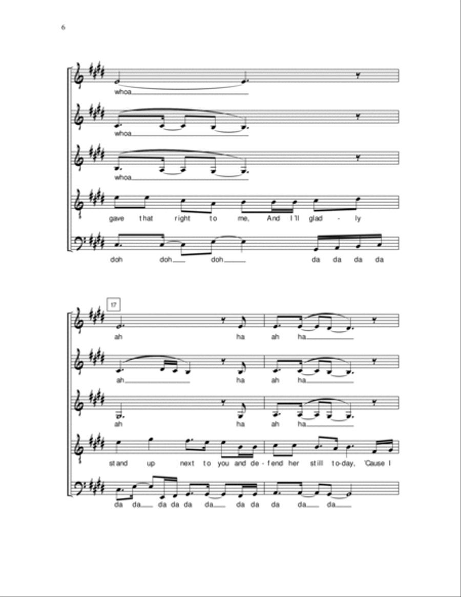 God Bless the U.S.A A Cappella scores gallery preview page 6