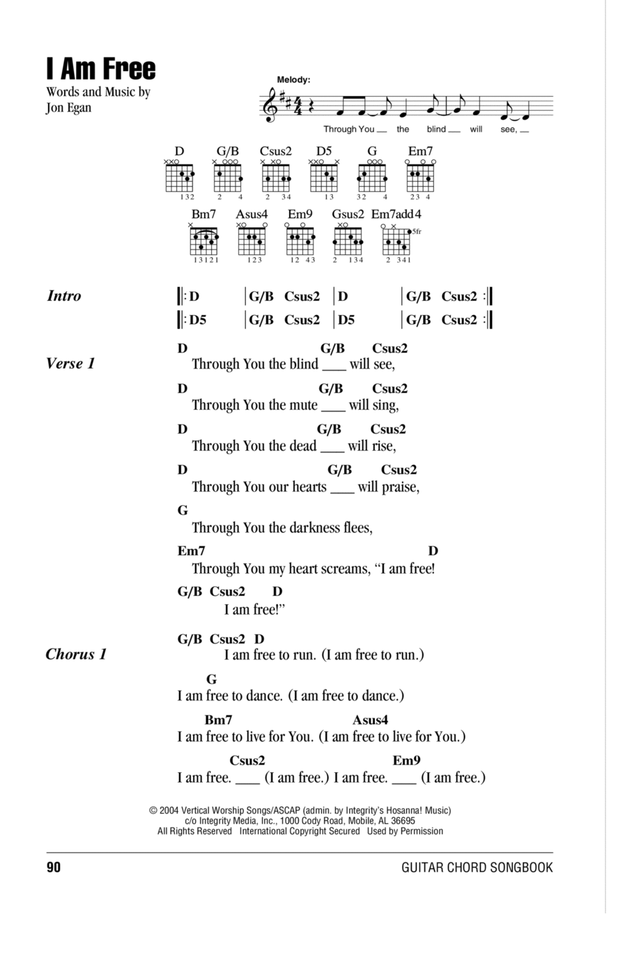 I Am Free Acoustic Guitar scores gallery preview page 1