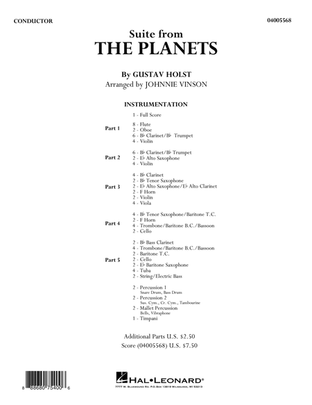 Suite from the Planets - Conductor Score (Full Score)