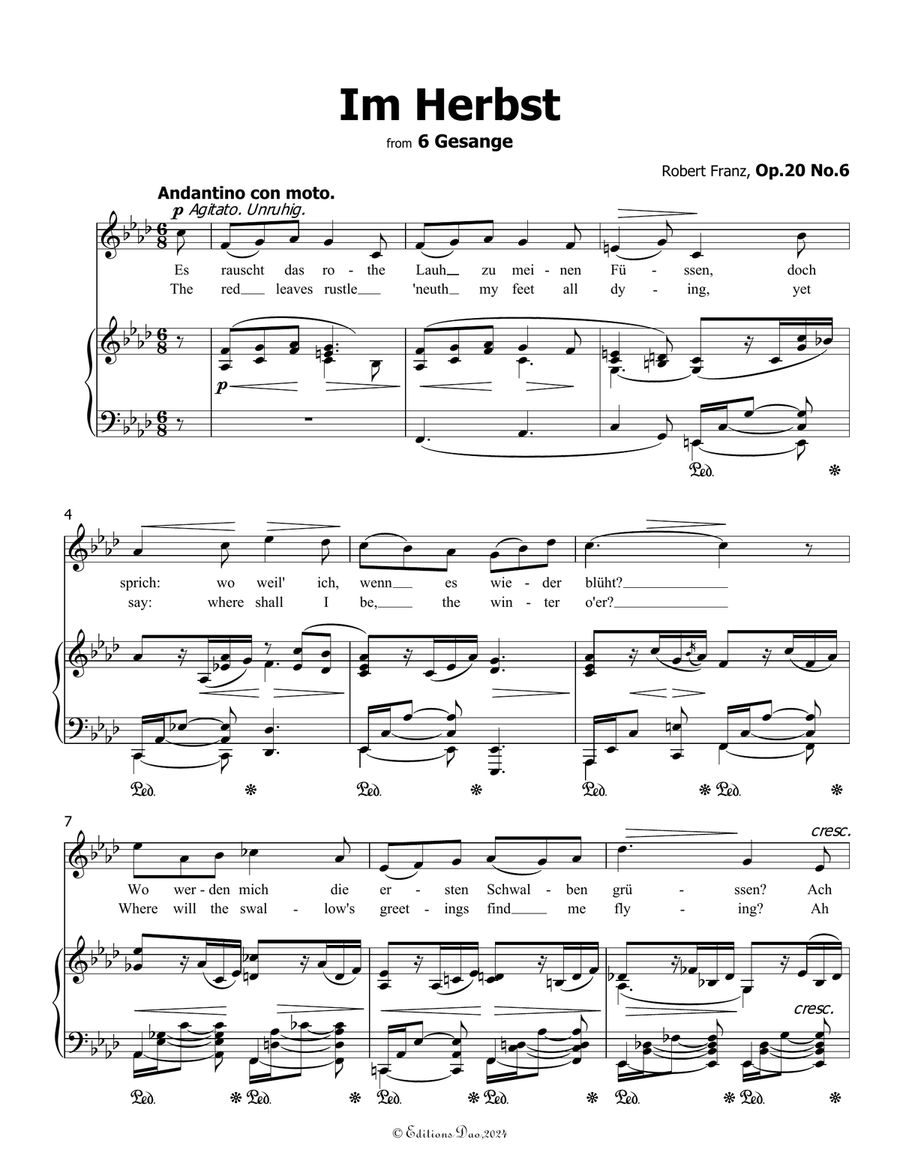Im Herbst, by Robert Franz, in f minor Voice scores gallery preview page 3