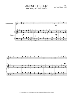 ADESTE FIDELES - O COME, ALL YE FAITHFUL - for Baritone Sax and Piano