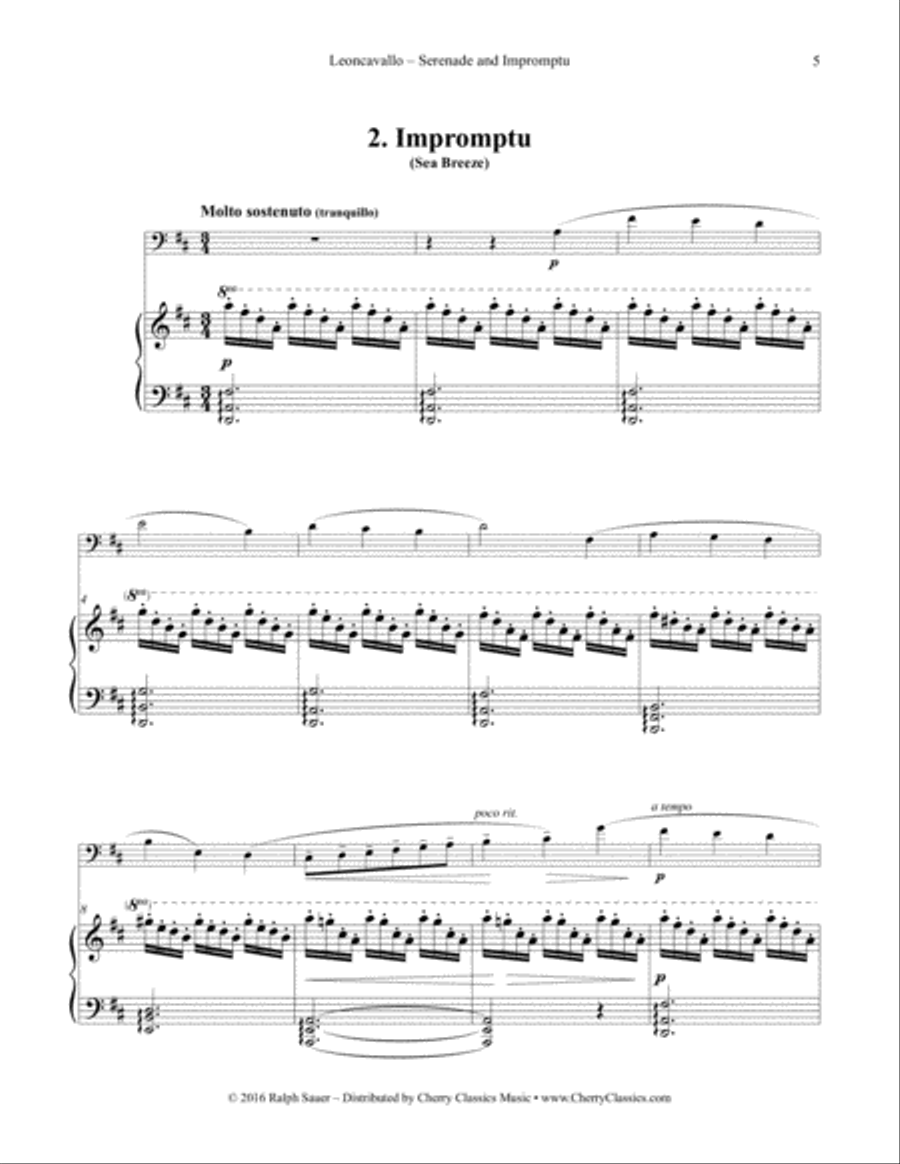 Serenade and Impromptu for Trombone and Piano Piano Accompaniment scores gallery preview page 5
