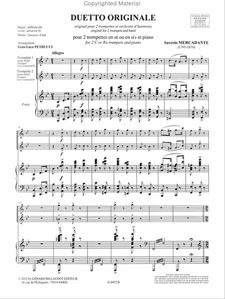 Duetto Originale Trumpet Duet scores gallery preview page 2