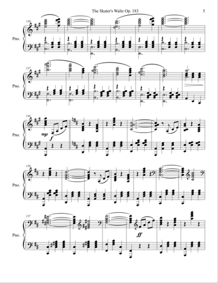 The Skater's Waltz Op. 183 Piano Solo scores gallery preview page 6