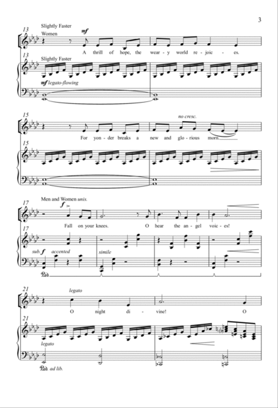 O Holy Night 4-Part scores gallery preview page 2