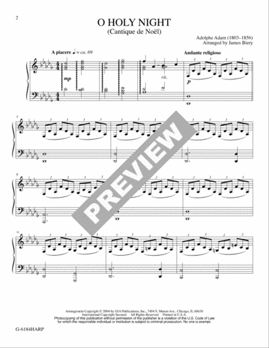 O Holy Night - Harp edition Flute scores gallery preview page 3