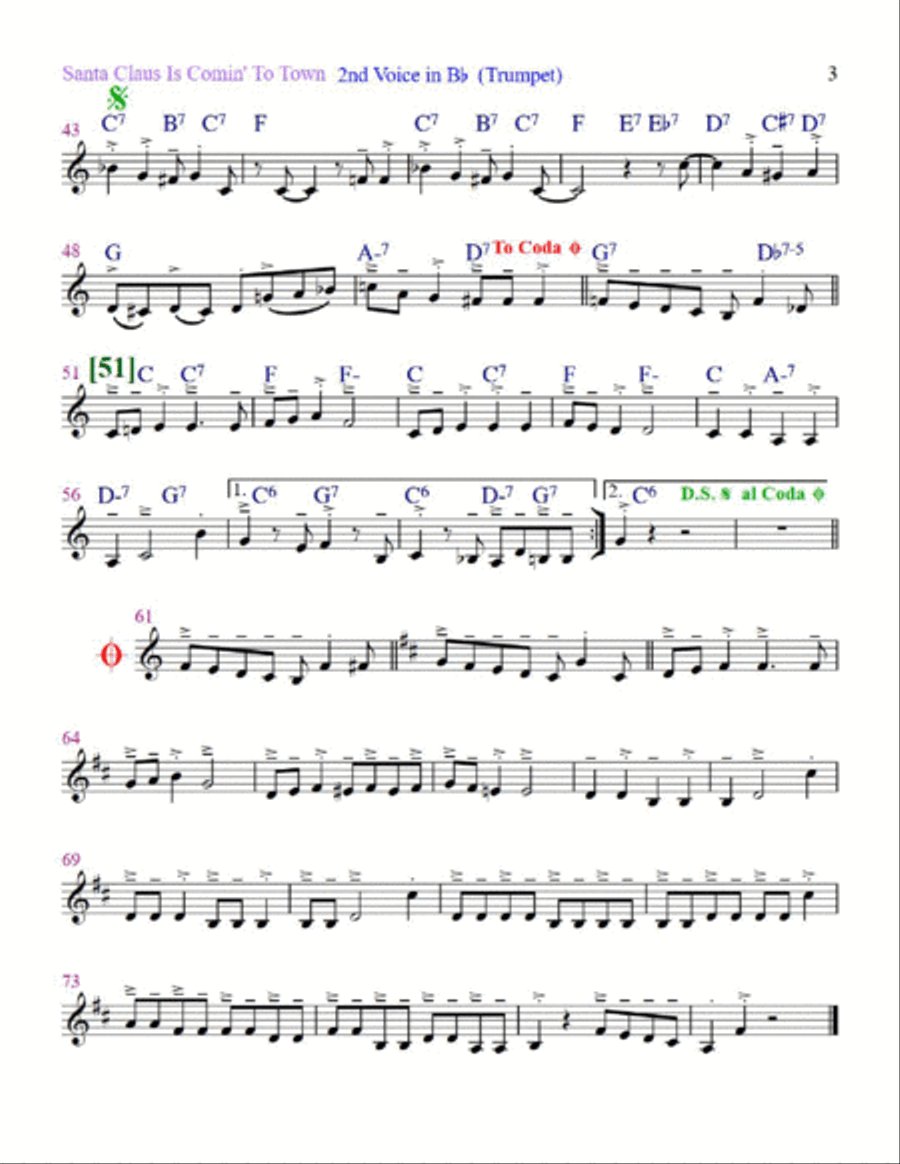 Santa Claus Is Comin' To Town Small Ensemble scores gallery preview page 2