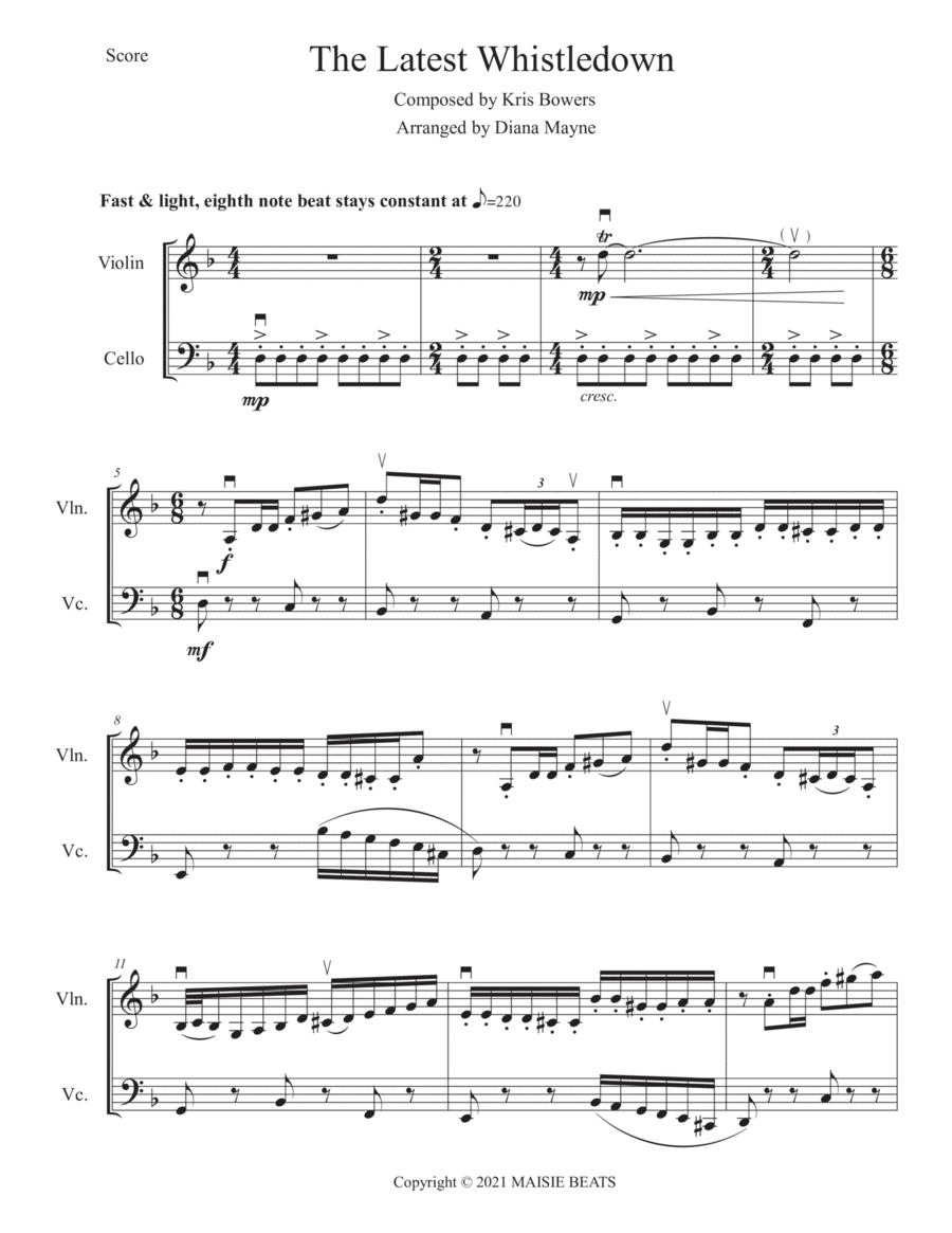 The Latest Whistledown String Duet scores gallery preview page 1