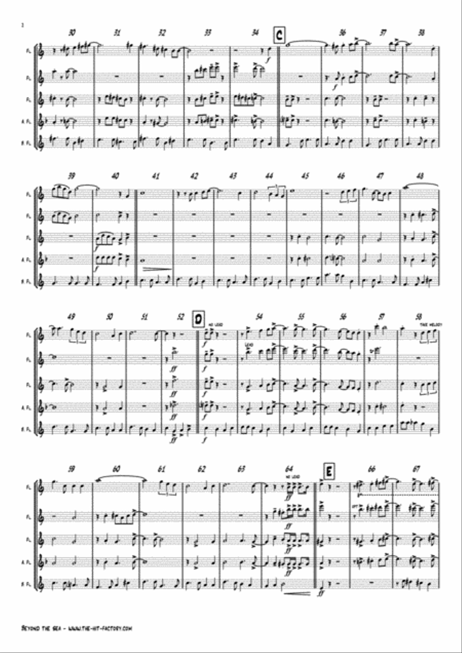 Beyond The Sea Woodwind Ensemble scores gallery preview page 2