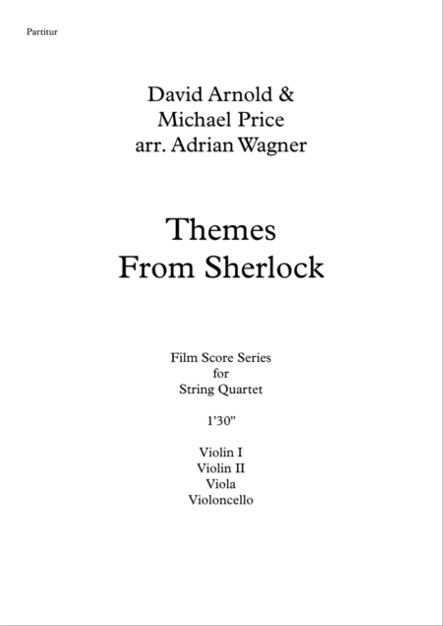 Themes From Sherlock (main Theme/watson's Theme) String Quartet scores gallery preview page 2