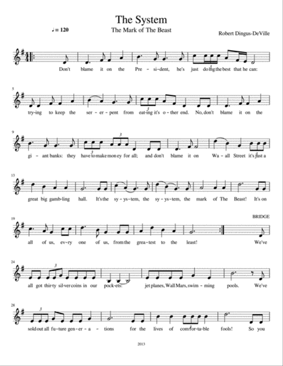 The System (The Mark of The Beast) Guitar scores gallery preview page 1