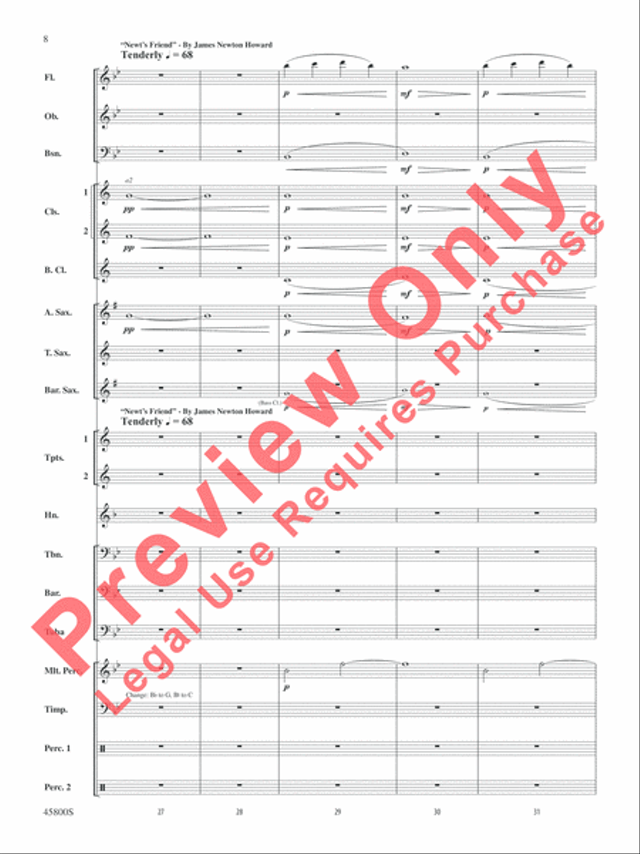 Suite from Fantastic Beasts and Where to Find Them Concert Band scores gallery preview page 9