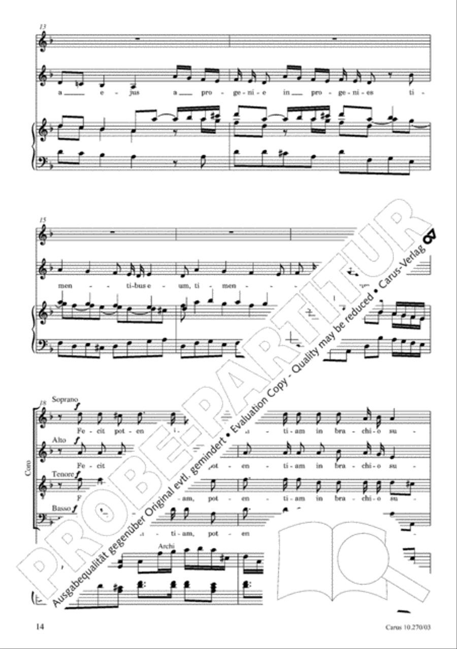 Magnificat in B flat major 4-Part scores gallery preview page 15
