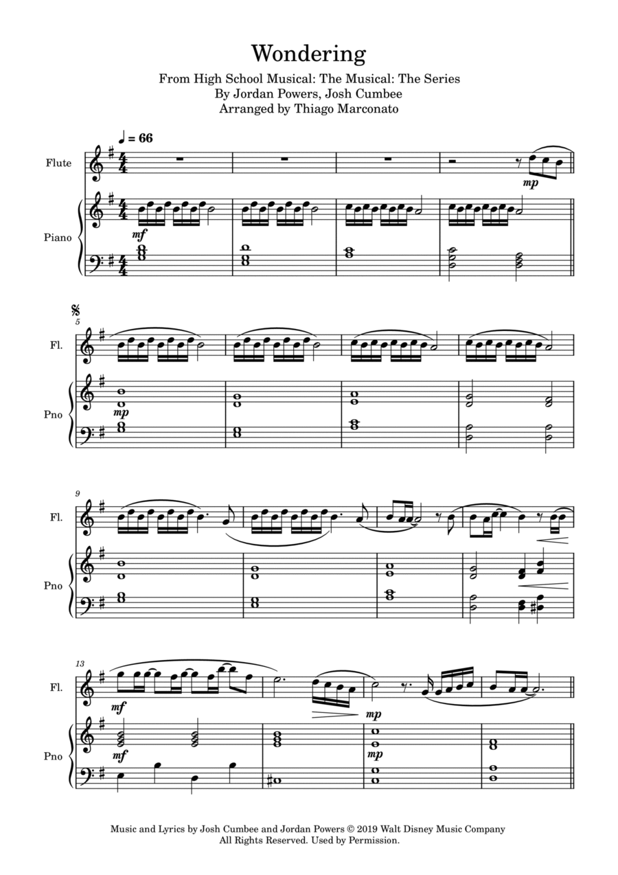 Wondering Flute Solo scores gallery preview page 1