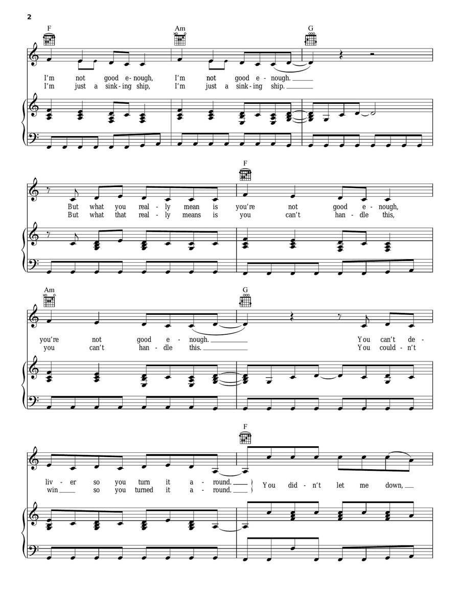 You Love Me Piano, Vocal, Guitar scores gallery preview page 2
