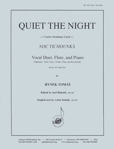 Quiet The Night/noc Tichounka - Solo Sa-org-fl