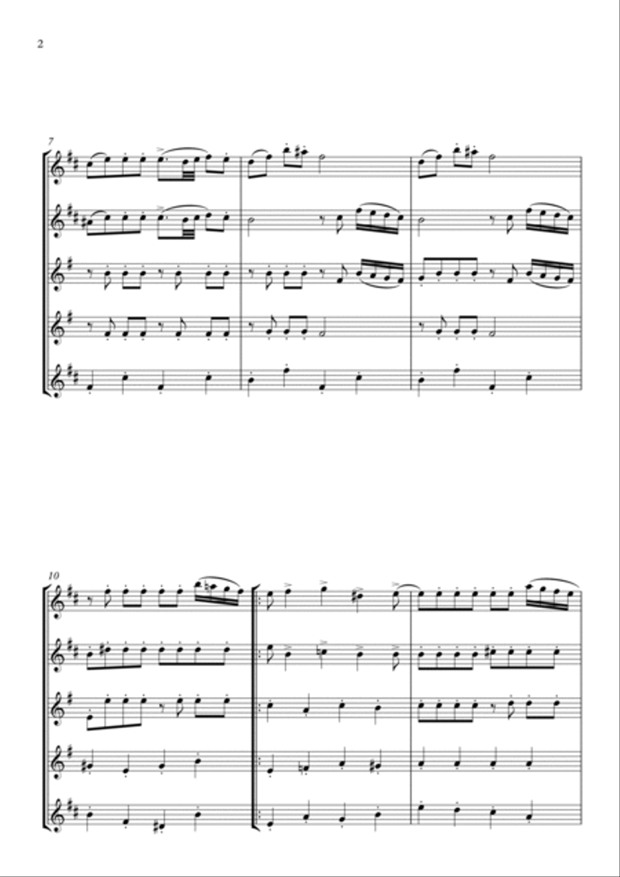 Dance of the Little Swans Saxophone Quintet scores gallery preview page 2