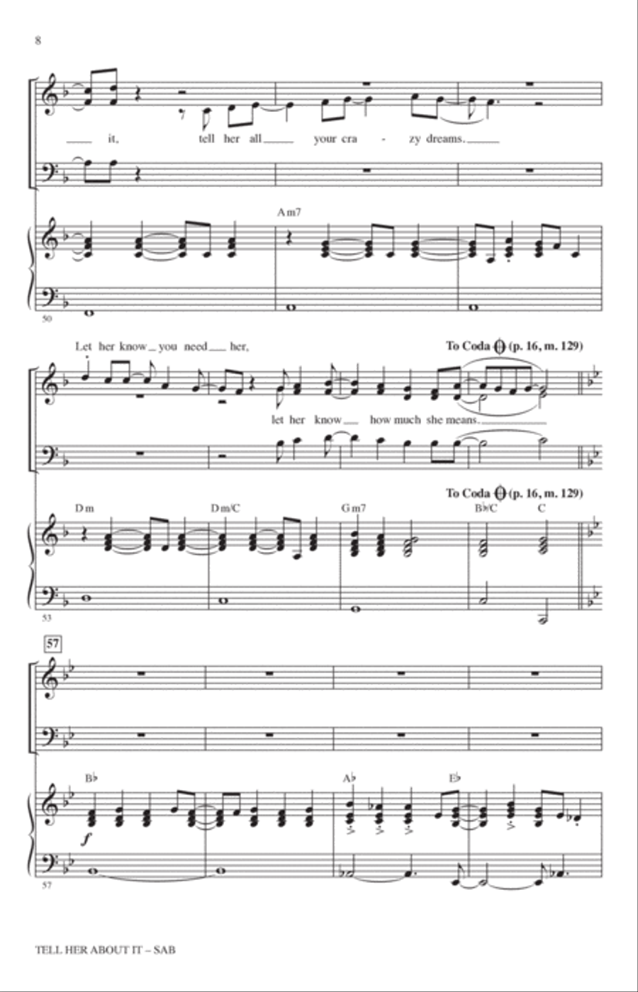 Tell Her About It (arr. Jack Zaino) 3-Part scores gallery preview page 6