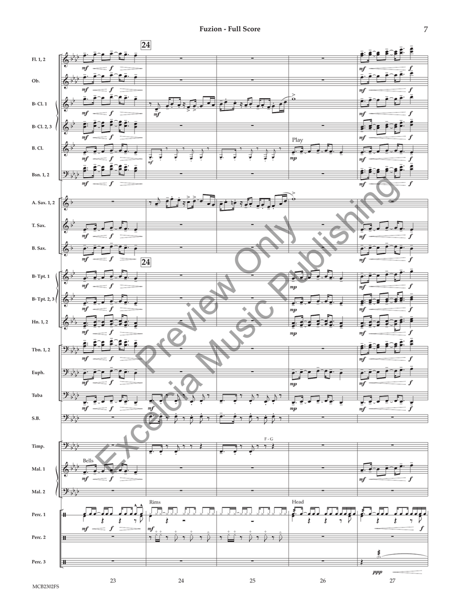 Fuzion (Score) Concert Band scores gallery preview page 8